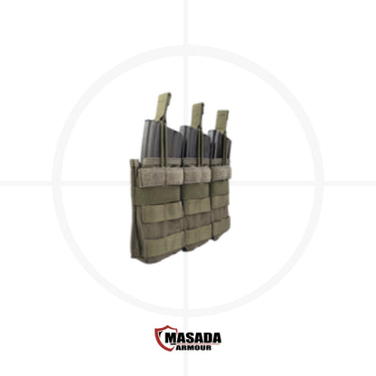 נרתיק מחסניות, Triple 5.56 Mag Pouch, מצדה ארמור, MOLLE, נרתיק 5.56, נרתיק 7.62, ציוד טקטי, נרתיק קל משקל, תחזוקה קלה, נרתיק לשטח, ציוד קרבי, מגני מגן