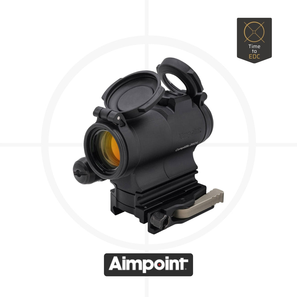 Aimpoint® CompM5s כוונת RED DOT קומפקטית, כוונת עמידה במים, כוונת עם חיי סוללה של 50,000 שעות, כוונת עם עדשות מתקדמות וטכנולוגיית ACET, כוונת עמידות בטמפרטורות קיצוניות, כוונת עם מכסי עדשה נפתחים