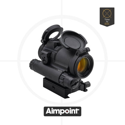 Aimpoint® CompM5s כוונת RED DOT קומפקטית, כוונת עמידה במים, כוונת עם חיי סוללה של 50,000 שעות, כוונת עם עדשות מתקדמות וטכנולוגיית ACET, כוונת עמידות בטמפרטורות קיצוניות, כוונת עם מכסי עדשה נפתחים